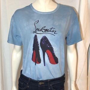 Last One Novelty Tie Dye T-shirt Size M Short sleeve Blue Crew Neck NWT